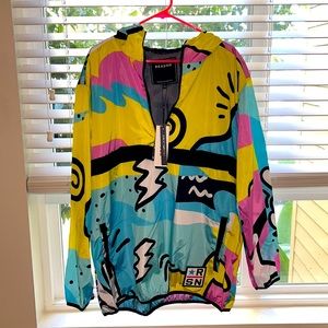 Reason Anorak Windbreaker Pink/Blue/Yellow Size 2XL